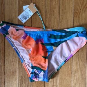 Kona Sol Multicolor Floral Bikini Bottom - Blue, Orange, Pink, Green